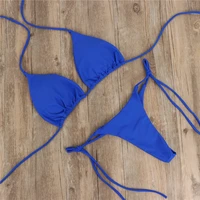 women swimsuit sexy bikini new bra bikini set solid color with chest pad swimwear high cut bathing suit beachwear lace up bikini