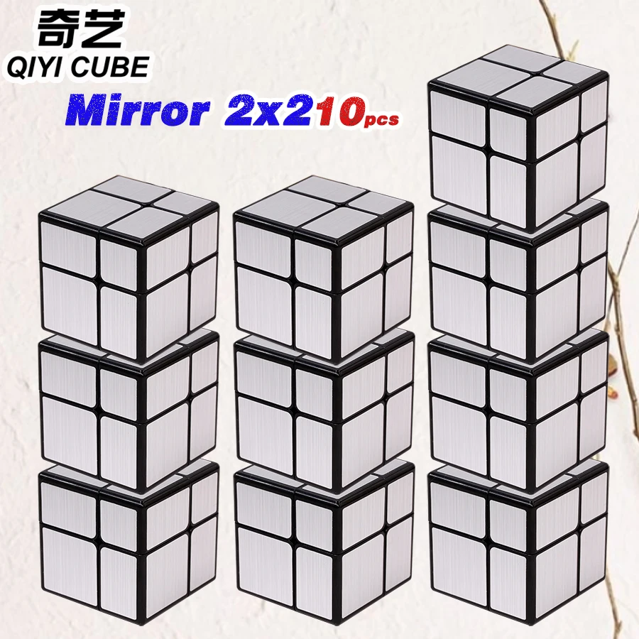 QiYi зеркальный куб 2x 2 золотые черные серебряные наклейки пазлы оптовая цена 18 шт.