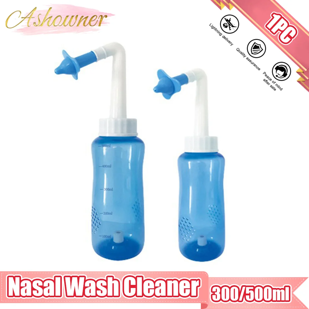 

Nose Cleaner for Adults Children 300ml 500ml Irrigator Nasal Wash Cleaner Salt Neti Pot Avoid Allergic Rhinitis Sinusitis Cure