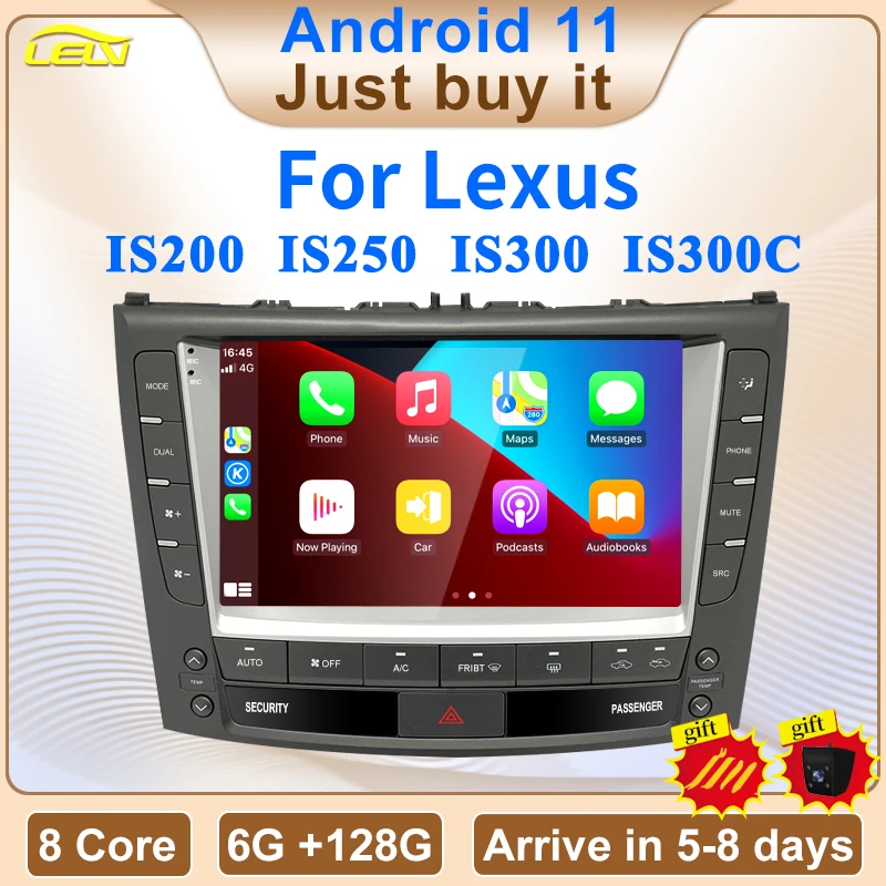 9" Android Intelligent System Apple Carplay Car Video Player Central Multimedia Stereo Screen For LEXUS IS200 IS250 IS300 IS300C