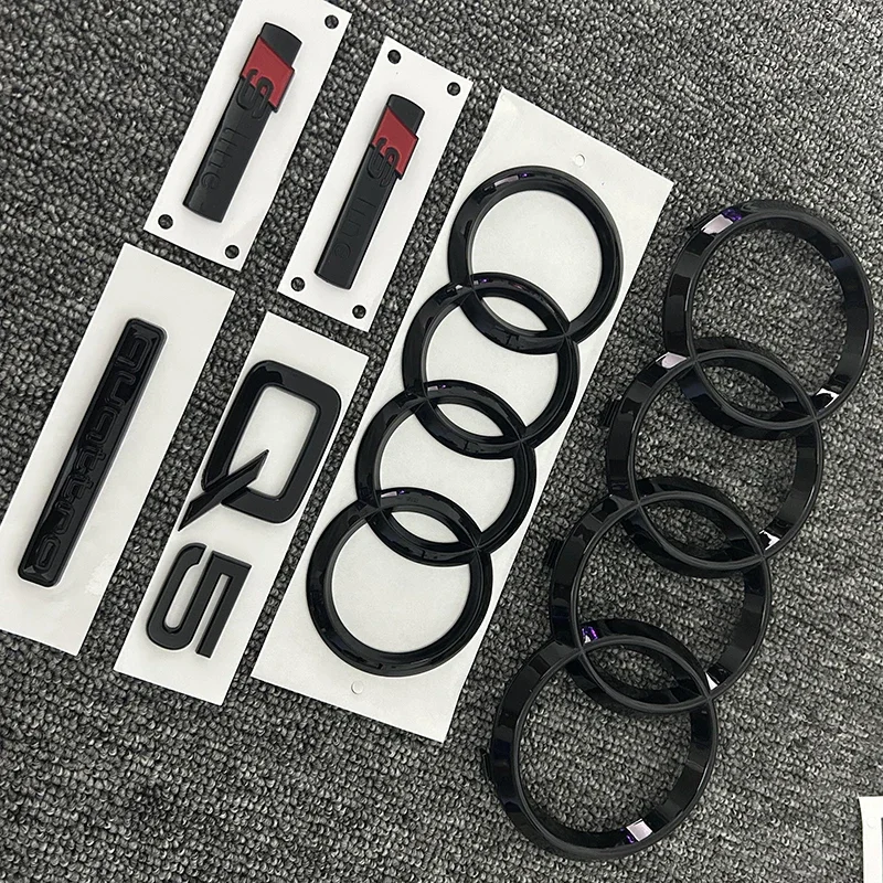 AUDI 4Ring логотип ABS черный автомобильный капот передняя решетка эмблема задний