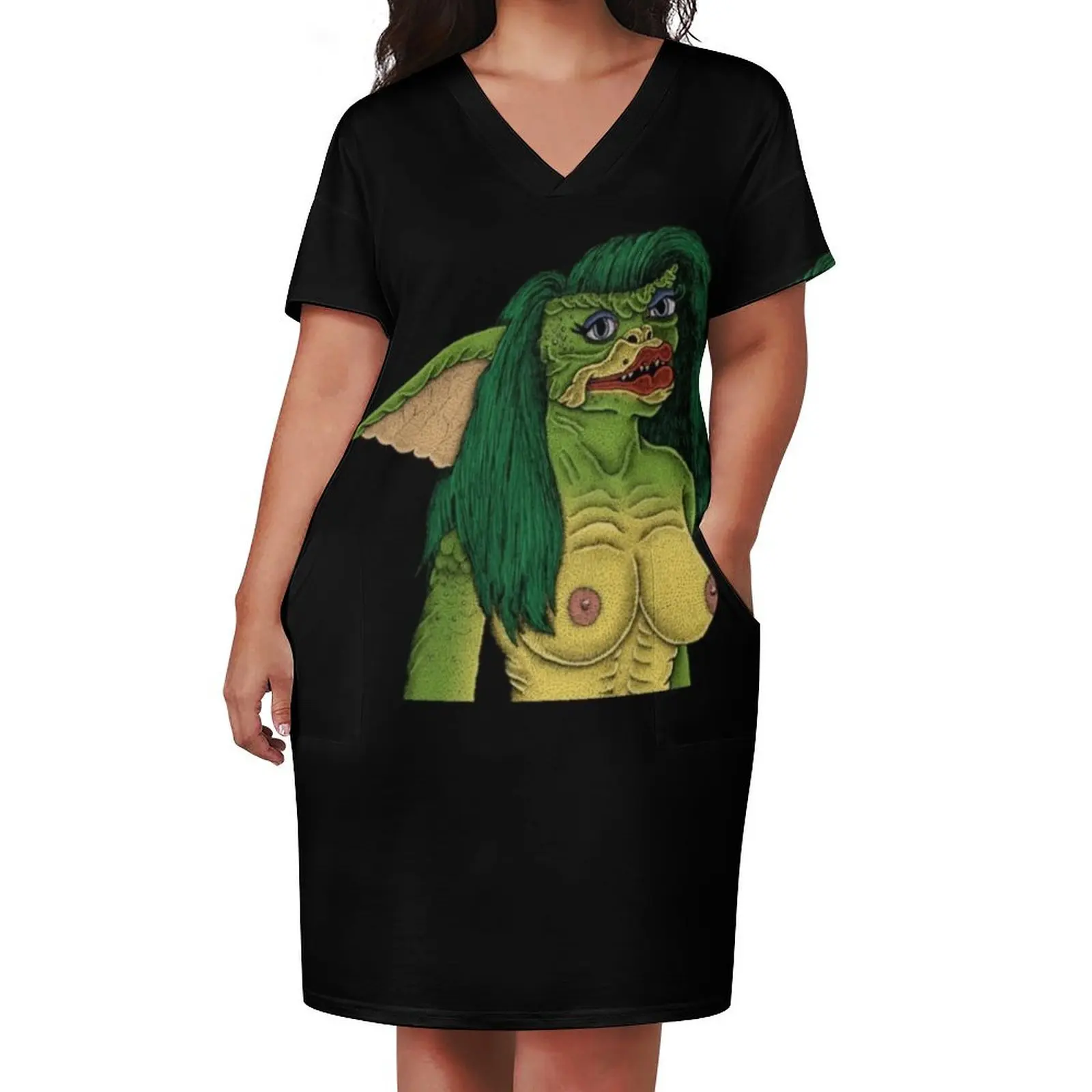 Gremlins _ Greta Свободное платье с карманами женские платья лета 2025 для официальных