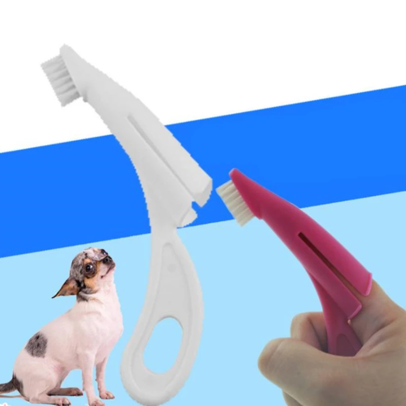 

5Pcs Pet Finger Toothbrush Teddy Dog Brush Bad Breath Tartar Teeth Tool Dog Cat Cleaning Supplies 2 Colors Dog Toothbrushes