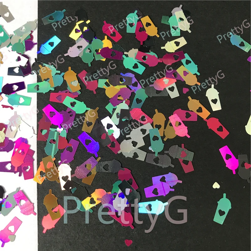 

PrettyG 100 г в упаковке Блестящие Блестки стандартной формы для смолы, сделай сам, искусство, ремесло, макияж ногтей, декоративные аксессуары