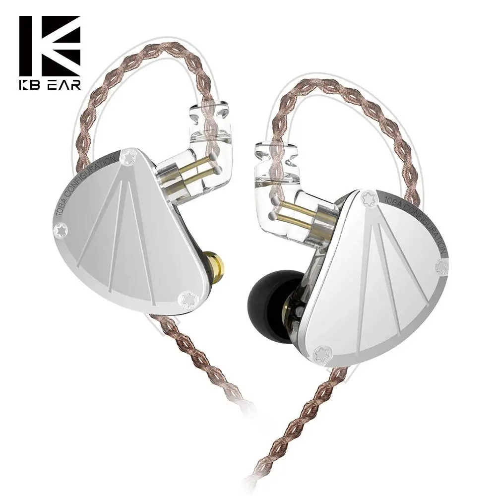 KBEAR KB10 5BA 5 сбалансированные арматурные металлические Hi-Fi музыкальные мониторы DJ студийные наушники-вкладыши для бега спортивная Гарнитура наушники-вкладыши 2pin 0,75 мм