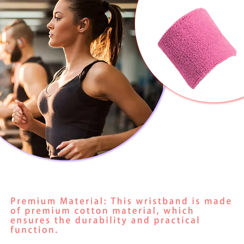 

Cotton Sweatband Multicolored Arm Warmers Breathable Wristband Four Seasons Fitness Supplies Wrists Bandage Rose Red
