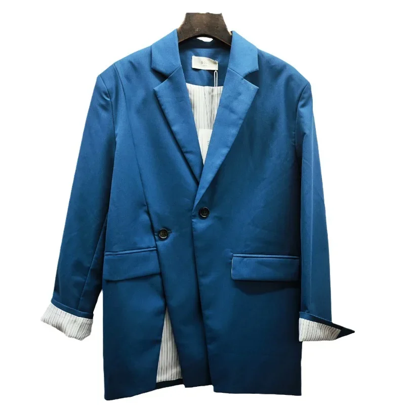 Мужской пиджак свободного кроя в дизайнерском стиле нишевая уникальная женская