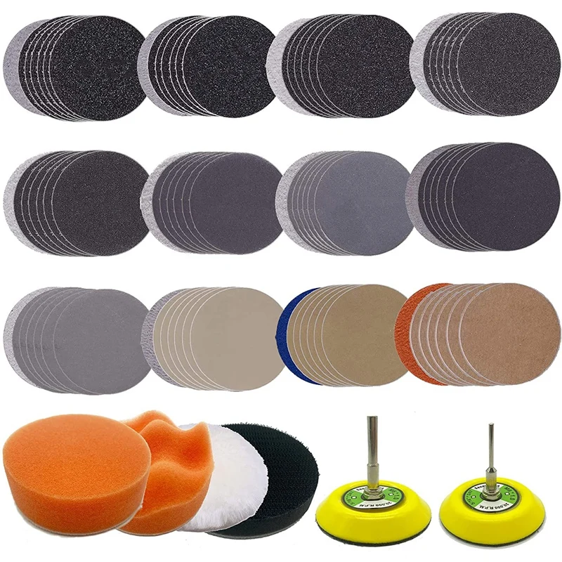 

3Inch Sandpaper Grit Sander Plate With Soft Foam Bumper Grinding Abrasive Sponge Sanding Disc Pad Kit