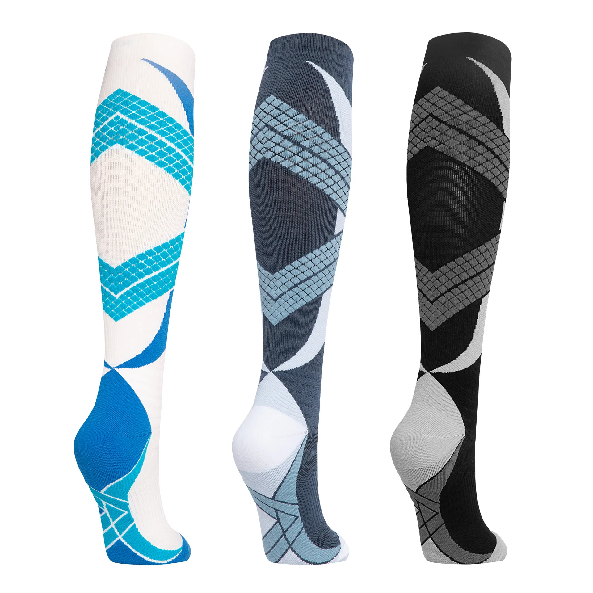 Sport Compression Socks Long Leg Socks 3 PAIRS Outdoor Mountaineering Marathon Running Sock Skipping Badminton Compression Socks