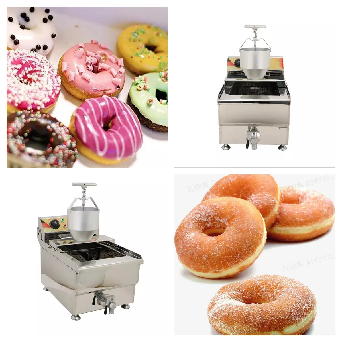 2.5L Manual Doughnut Maker With 17L Single Cylinder Stainless Steel Electric Deep Fryer Donut Making Machine Snack Equipment