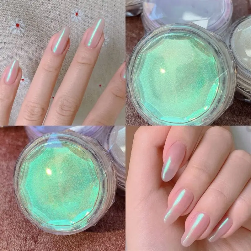 Фото 1jar Green Ice Aurora пудра для ногтей Fairy Glitter поляризованный пигмент для дизайна ногтей хромированная протирка пыли украшения для дизайна ногтей 0,3-0,5 грамм №2
