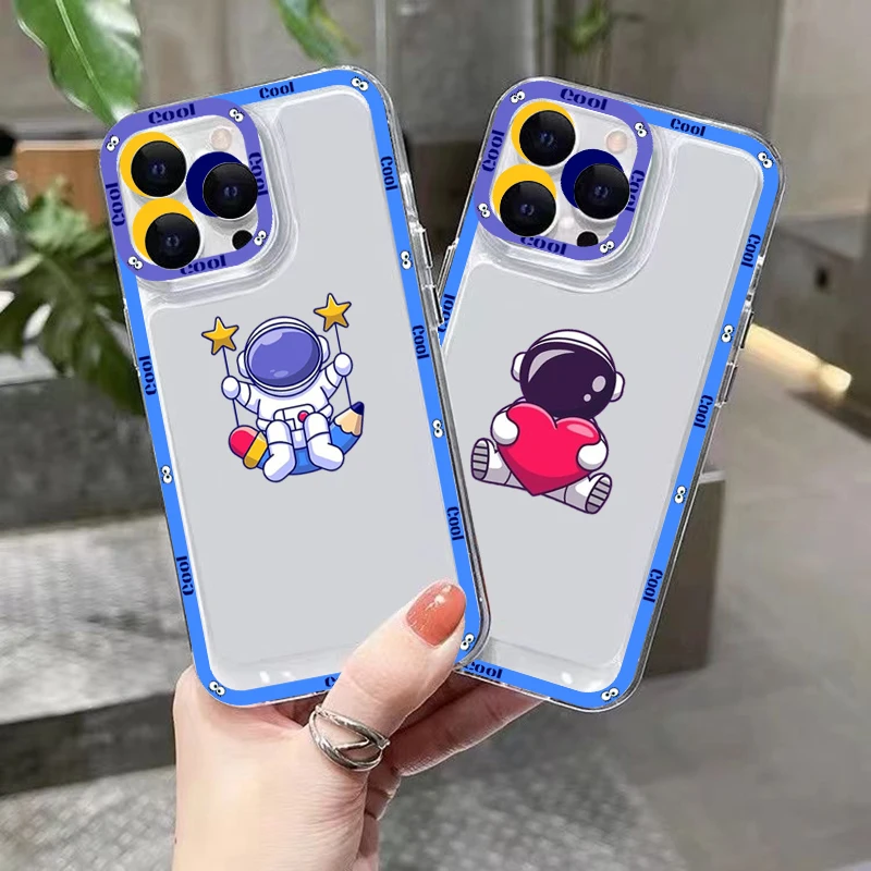 

Cartoon Astronaut Phone Case for iPhone 11 12 13 Mini Pro Max 14 Pro Max Case shell