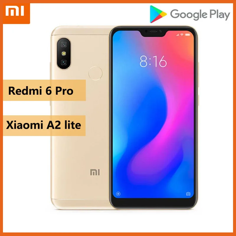 Cellphone Redmi 6 Pro / Xiaomi A2 lite Smartphone 32GB /64GB Pixels Snapdragon 625 4000 mAh Cell Phone