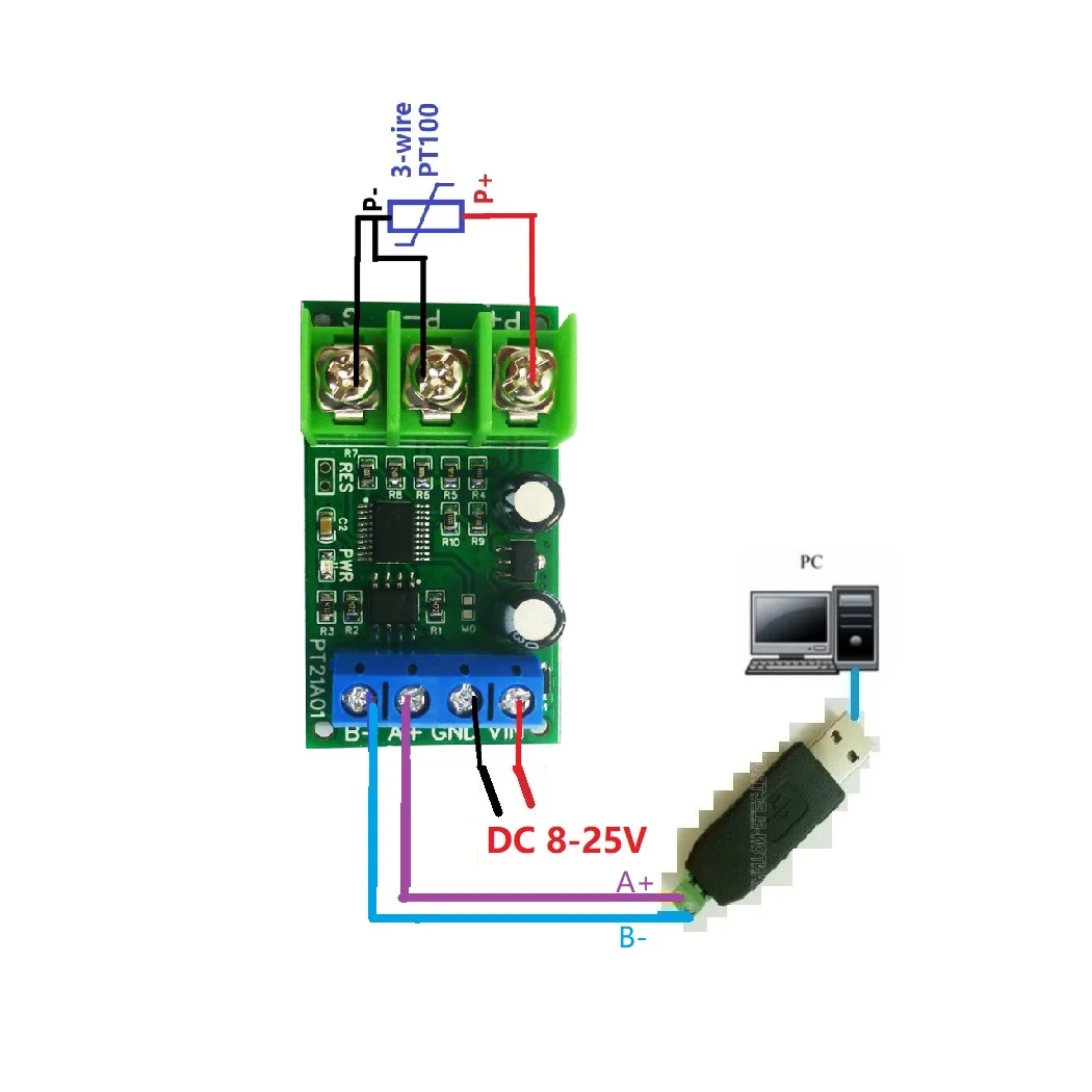 Модуль датчика температуры Modbus Rtu RS485 PT100 RTD термопара градусов Цельсия по