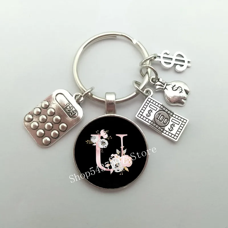 Женская модель брелок с надписью стеклянный для ключей кошелек изображением