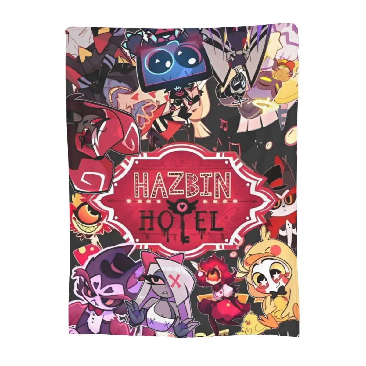 H-HazbinHotels вязаное одеяло фланелевое музыкальное черное комедийное легкое тонкое