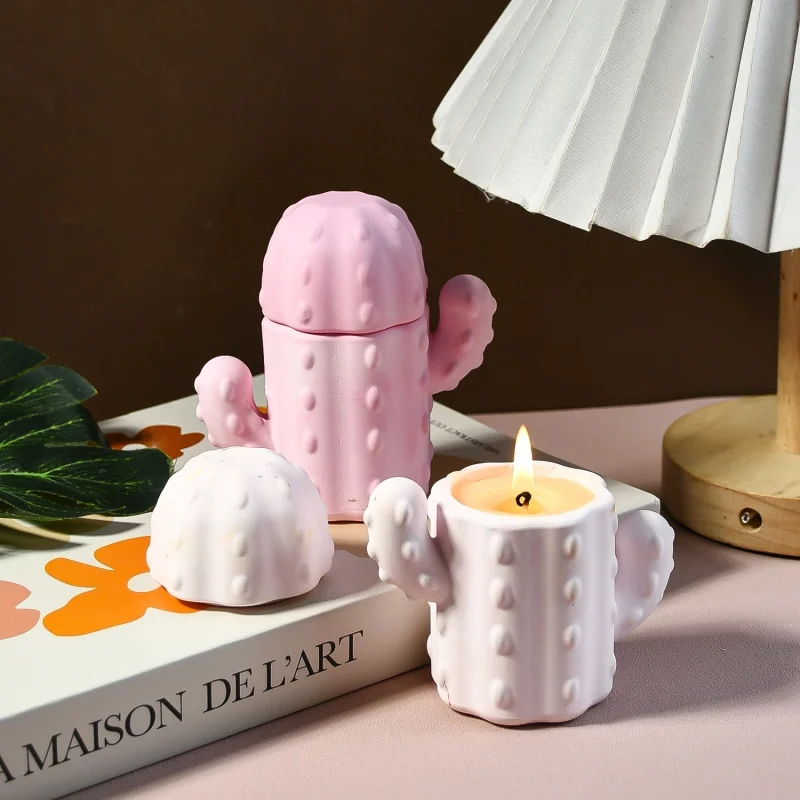 Банка для свечи кактуса бетонная силиконовая форма креативная банка с крышками