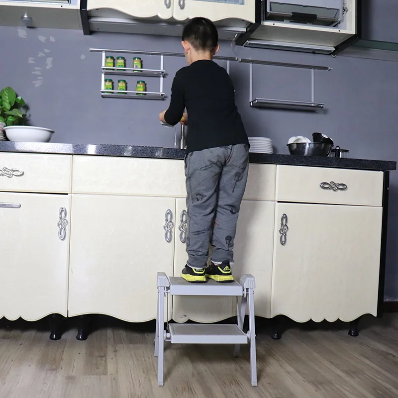 

Home Step Stool Convenient Folding High Stools Kitchen Load-bearing 200kg Step Ladder Chair Strong Non-slip Kitchen Stools