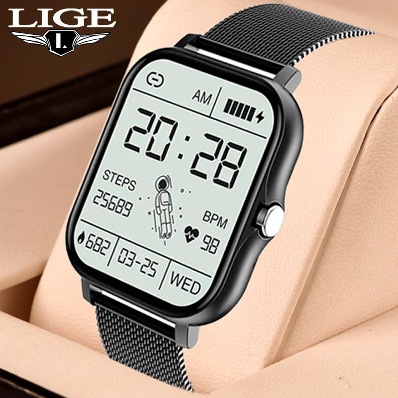 

LIGE Smartwatches Men Bluetooth Call Heart Rate Sleep Monitoring Music Waterproof Fashion Fitness Tracker Smart Wristbands Women