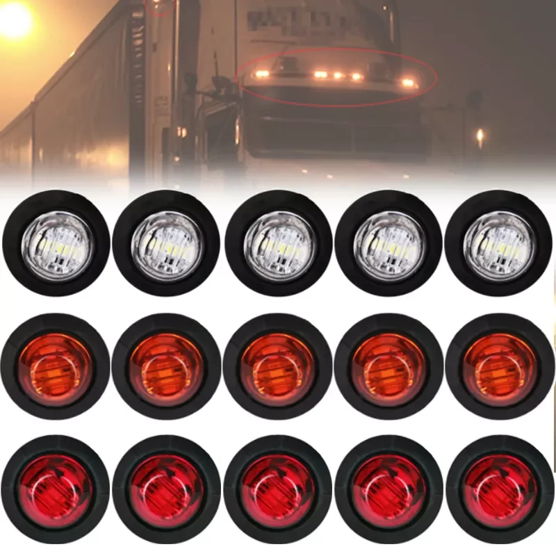 

Pcs Truck Side Signal Light LED Warning Bulb Universal Trailer Bus Van Width Lamp Side Marker Indicator Lamp Lights 12V 24V