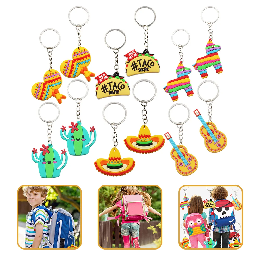 

Party Mexican Fiesta Keyrings Pendant Favors Cactus Cute Key Hanging Taco Maraca Mayo De Cinco Favor Keyring Decorations