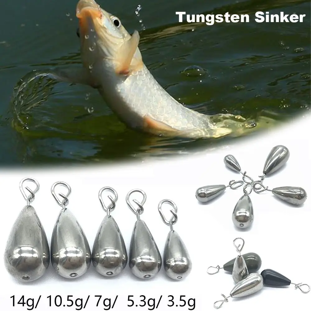 

1pc 3.5/5.3/7/10.5/14g Fishing Sinker Fishing Tungsten fall Hook Connector Line Sinkers Additional Weight Quick Release Casting