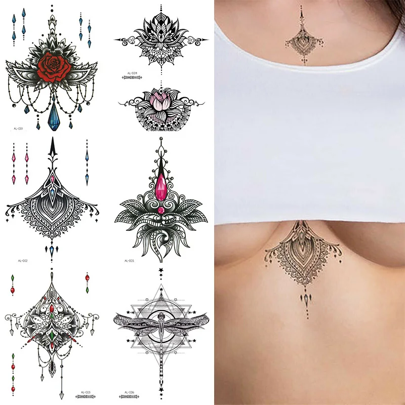 

New Body Art Tattoo Sticker Waterproof Long Lasting Arm Legs Sticker Abdomen Sketch Totem Water Transfer Temporary Beauty Tools