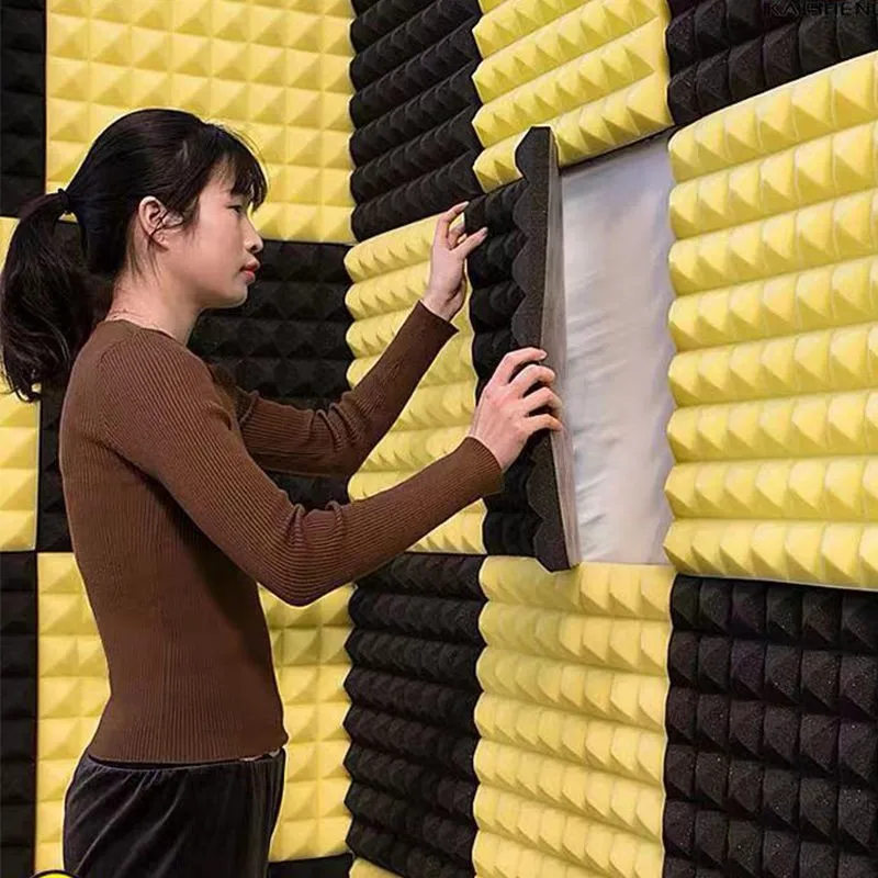 

10pcs/lot 50x50x3cm Self-adhesive Acoustic Foam Panels Sound Proofing Foam Wall Stickers Bedroom/home/music Room Wall Panels