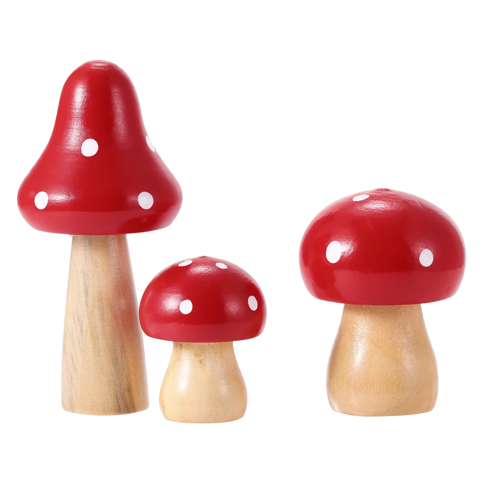 

Mushroom Figurines Statue Mini Miniature Wooden Fairy Fake Micro Mushrooms Garden Wood Figures Miniatures Pots Ornament Crafts