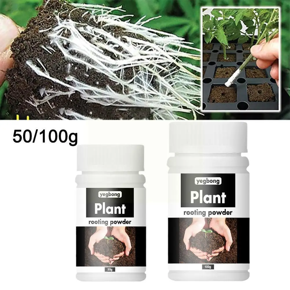 

50/100g Powder Rooting Hormone For Cuttings Enhancer Promote Root Growth For Seedlings Starts Potting Soil Fertilizer Dropship