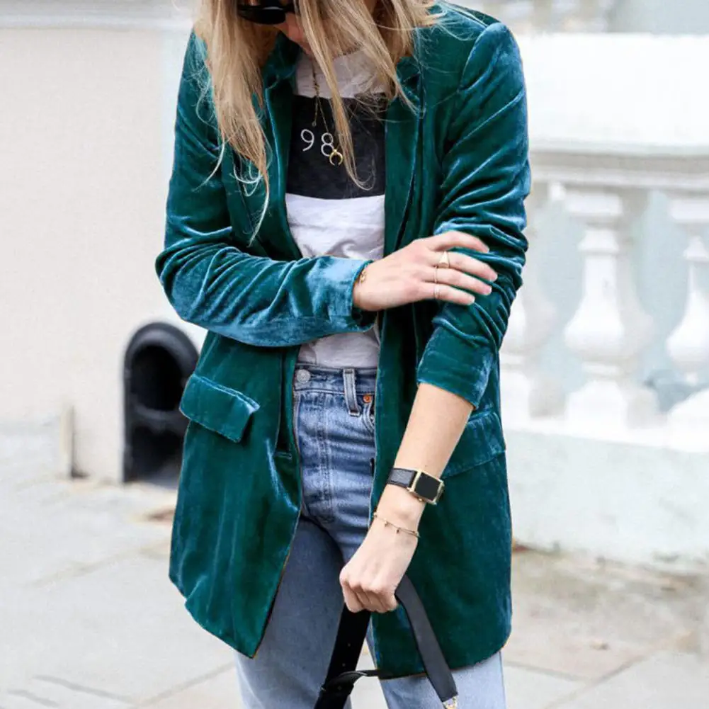 

Trendy Office Lady Blazer Super Soft Blazer Coat Bright Colors Lapel Patchwork Blazer All Match