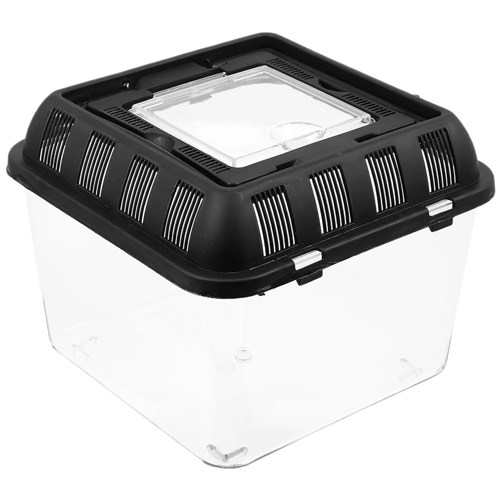 

Small Pet Breeding Box Tortoise Tank Cage Reptile Storage Case Reptiles Container Turtle Handle