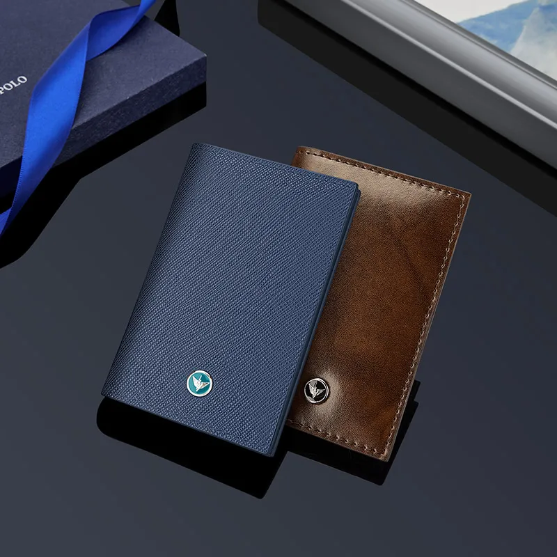 WILLIAMPOLO's New small card package ultra-thin genuine leather business card holder couples simple bank card set pl225297