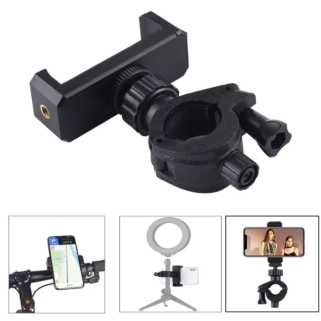 

Cell Phone Stand Holder For Ring Light Tripod Photography DSLR Camera Tripod Mount Adapter Vertical 360 Rotation Tripod Stand