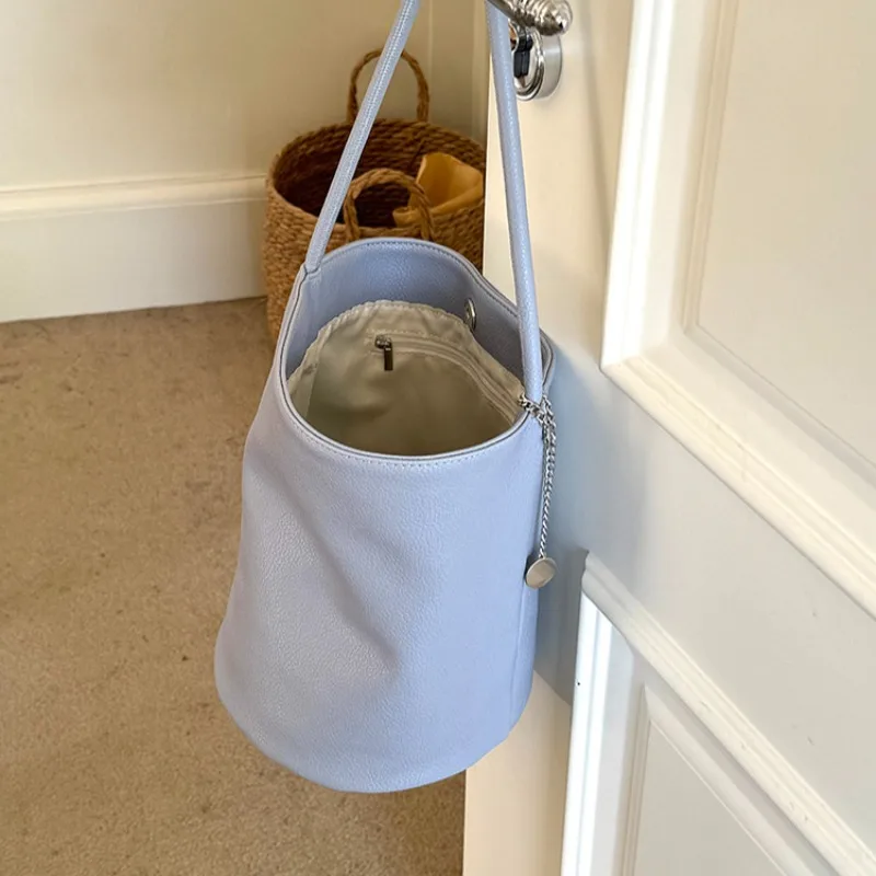 MBTI модная женская сумка через плечо простая черная повседневная сумка-мешок из