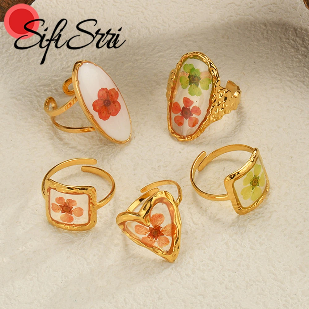 Sifisrri модные кольца в форме консервированных цветов для женщин и девушек из