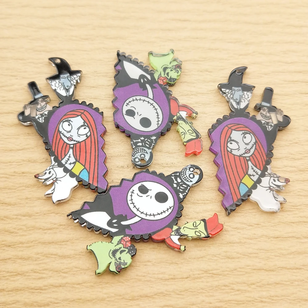 10 шт. акриловые подвески в виде сердца на Хэллоуин