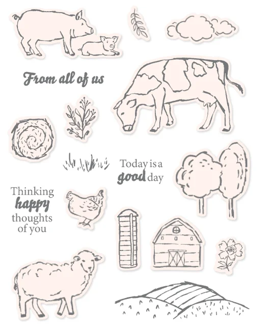 Новейший мини-каталог 2023 вырубные штампы прозрачный штамп ферма овца свинья