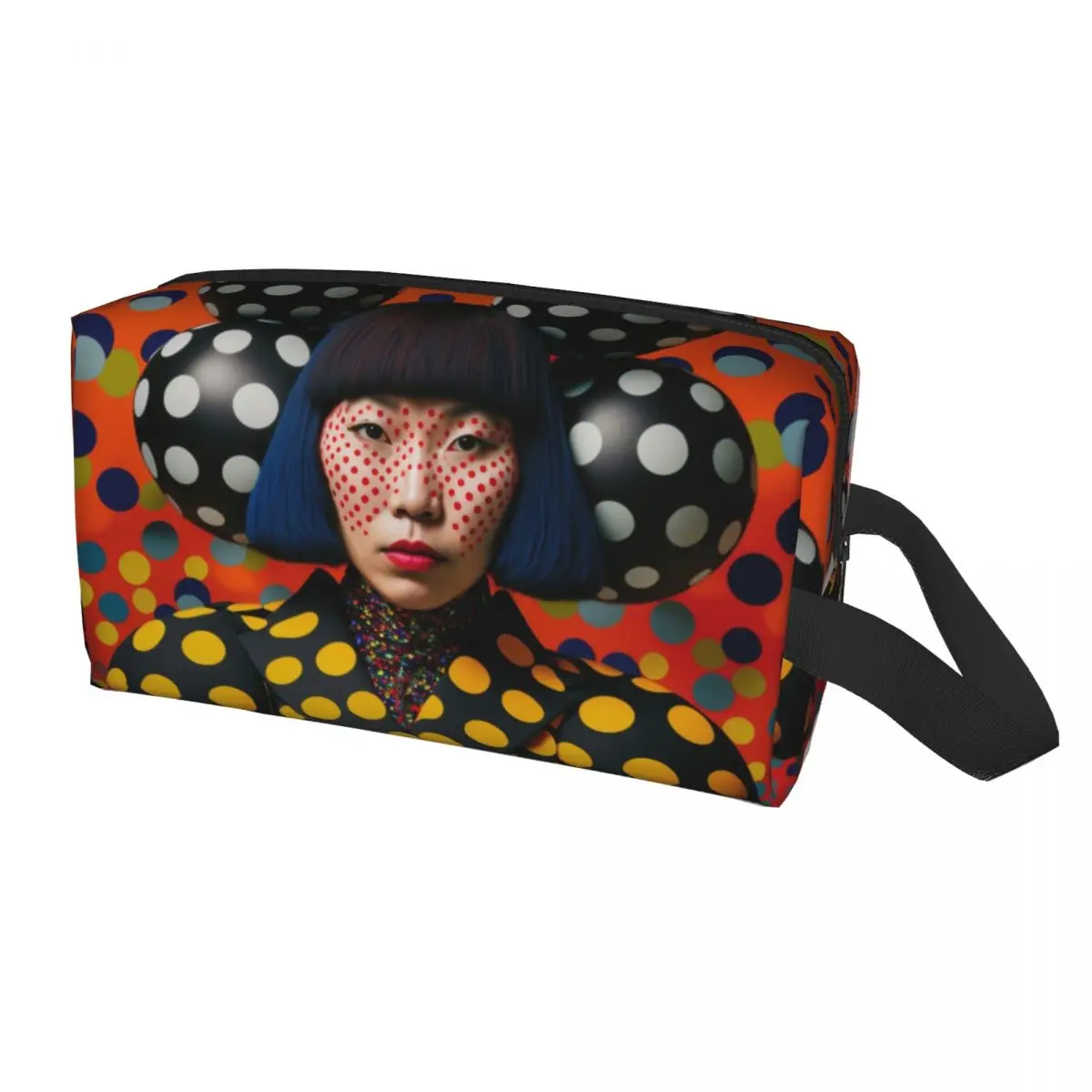 

Yayoi Kusama Abstract Art Cosmetic Bag Women Kawaii Big Capacity Polka Makeup Case Beauty Storage Toiletry Bags