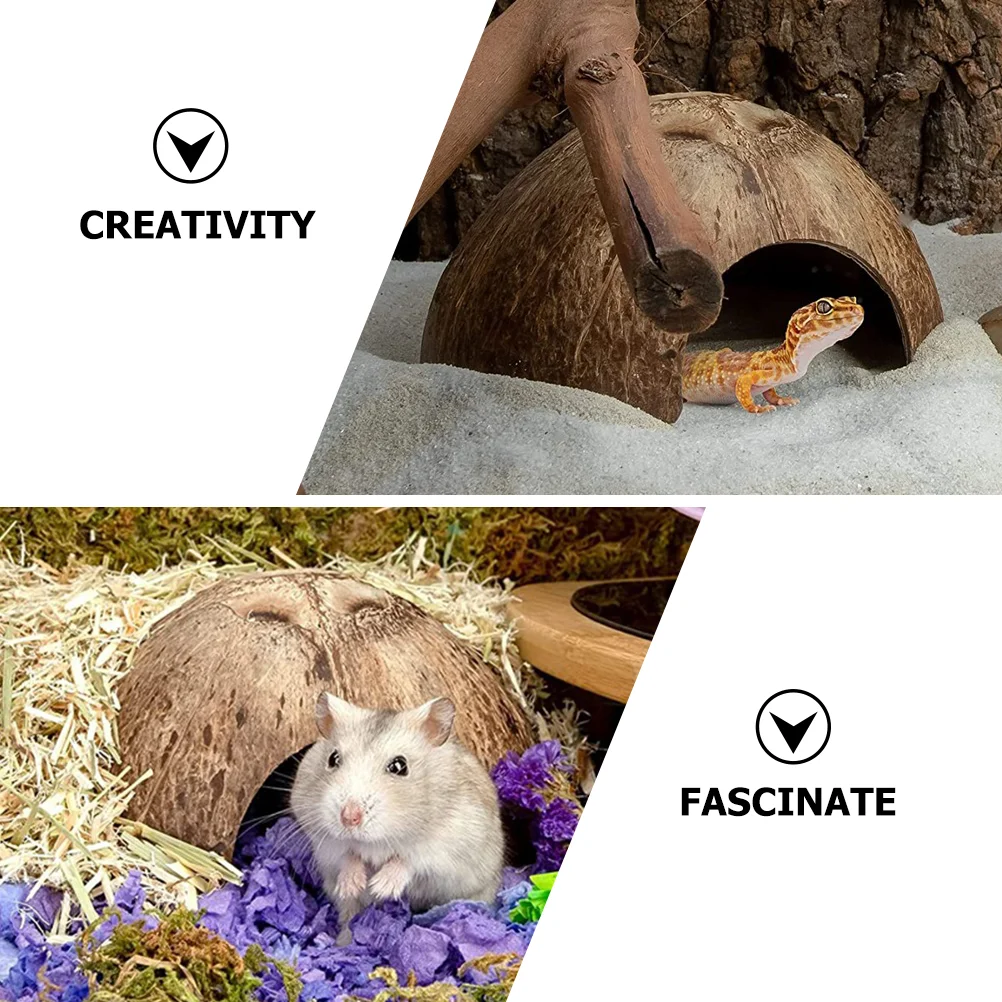 2 шт. кокосовое убежище дом износостойкая пещера для рептилий краб-отшельник