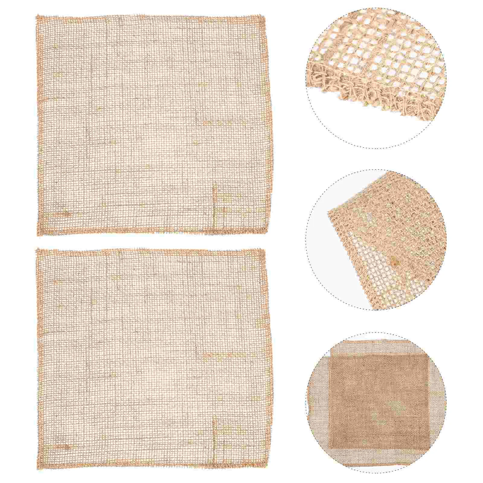 

Table Placemat Linen Placemats Rustic Mat Party Pad Light Cotton Burlap Kitchen Dining Holiday Dinner Insulation Jute Desk