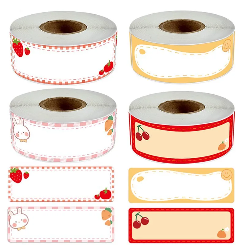 

120pcs Cute Cartoon Name Stickers Labels for Kids Savings Classification Blank Marker Tags Students Diary Scrapbook Decor Labels