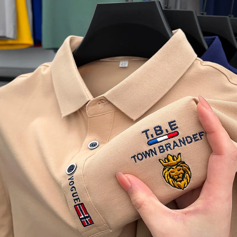

High Grade Summer Embroidery Polo Shirts Printed Men's Luxury Designer Brand Lapel 95％ Cotton T-shirts Fashion Tops Short Sleeve
