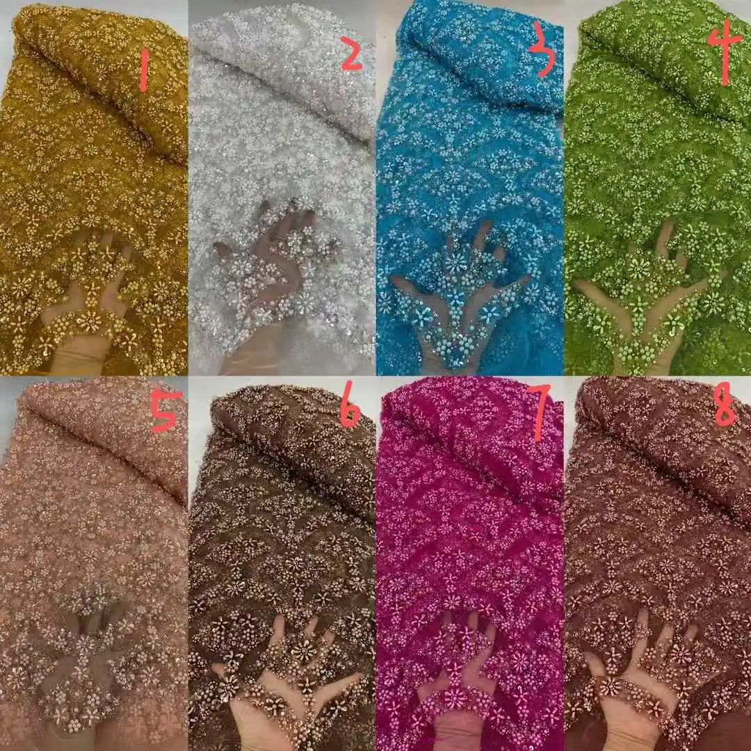 Африканская кружевная ткань для жениха 5 ярдов нигерийская с вышивкой 2021 высокое