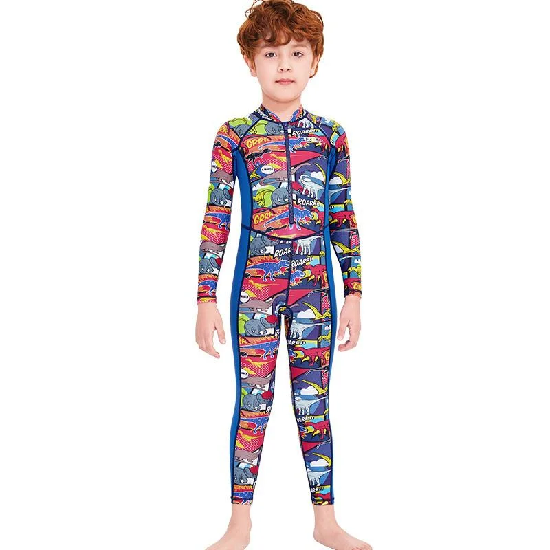 

Swimsuits For Children Kids Boys Cartoon Diving Suit Surfing Jellyfish Full Bodysuit Swimwear Baby Beach Thin Wetsuit Scuba