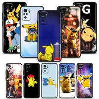 cute cartoon pikachu phone case for redmi 10 9 9a 9c 9i k20 k30 k40 plus note 10 11 pro soft silicone case pikachu