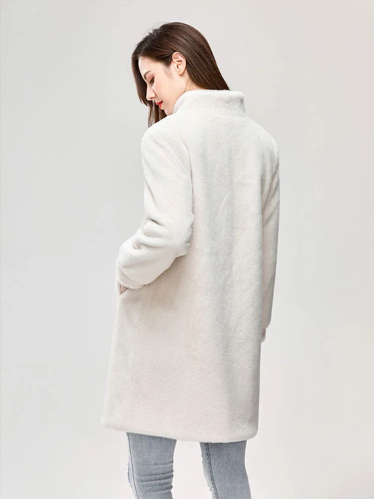 Winter Woman Coat 2022 Luxury Faux Mink Fur Fluffy Jacket Designer European American Long Sleeves Y2k Fashion Free Shipping