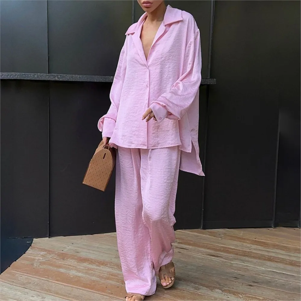 Осенняя повседневная рубашка с длинными рукавами женский костюм модные прямые