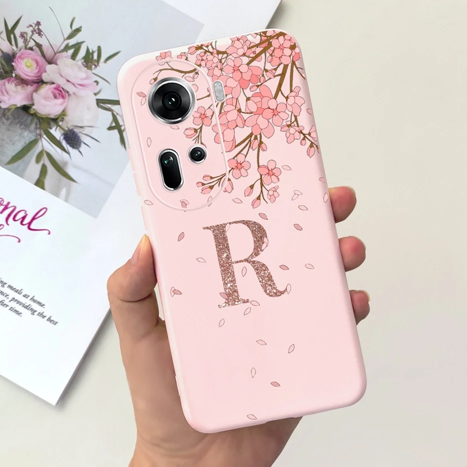 Задняя крышка для Oppo Reno 11 5G Reno11 F с милыми коронными буквами Мягкая силиконовая