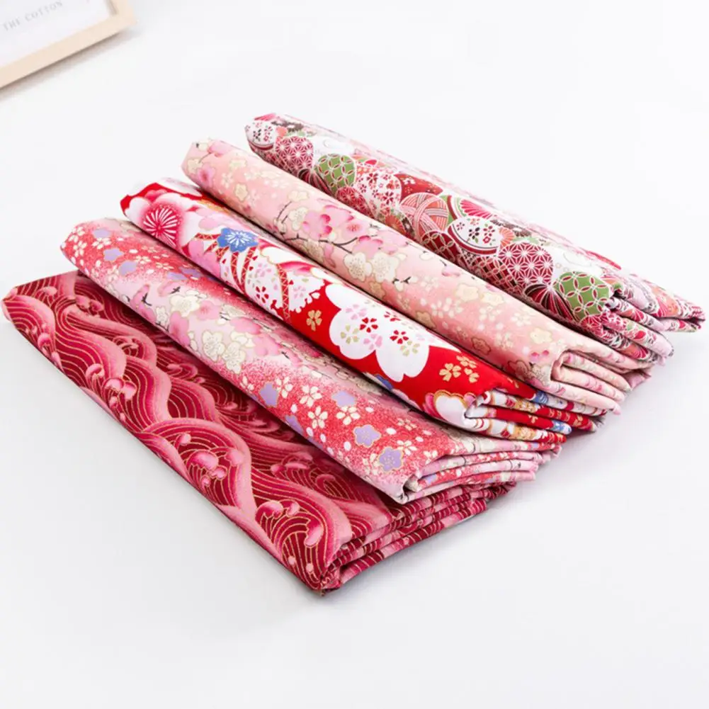 

1 Set Craft Cloth Bright-colored Portable Flower Printed Cotton Stylish Soft Patchwork Cloth Quilting Cloth for Patchwork